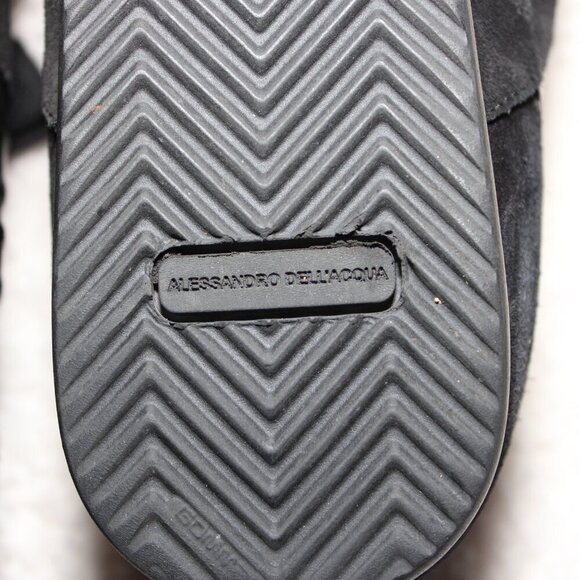 Allesandro Dell'Acqua Mens Black Leather Suede Low Trainers Shoes Size EU42 - Picture 8 of 13